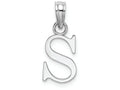 FJC Finejewelers 10k White Gold S Block Initial Charm