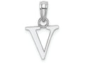FJC Finejewelers 10k White Gold V Block Initial Charm