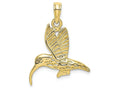 FJC Finejewelers 10k Yellow Gold Hummingbird Flying Textured with Curved Beak Charm