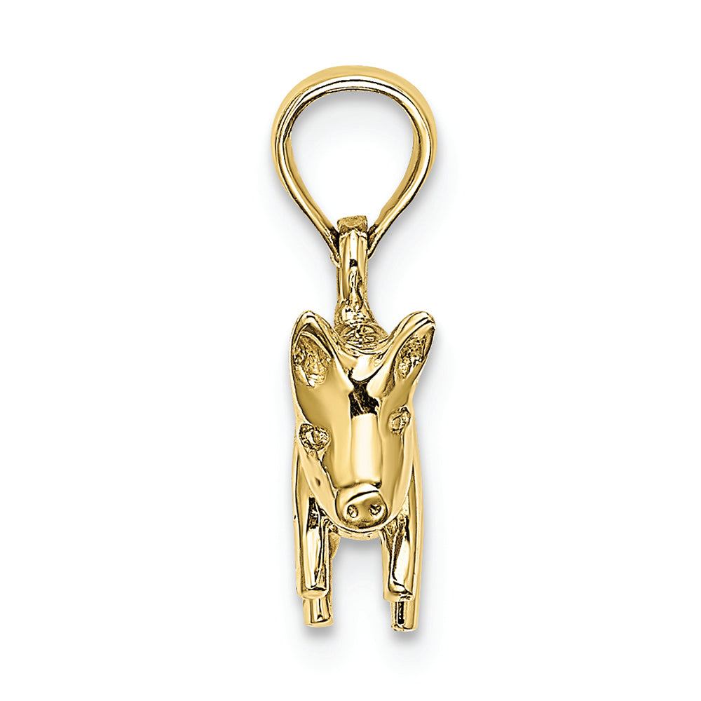 FJC Finejewelers 10k Yellow Gold 3d Pig with Curly Q Tail Charm