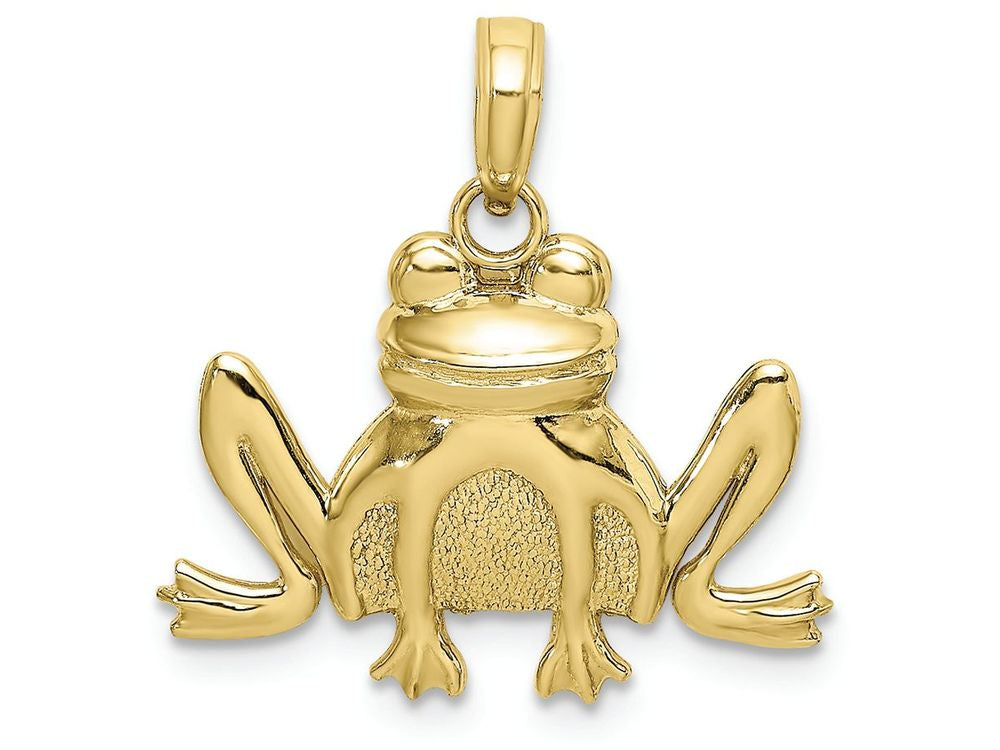 FJC Finejewelers 10k Yellow Gold Sitting Frog Charmtextured