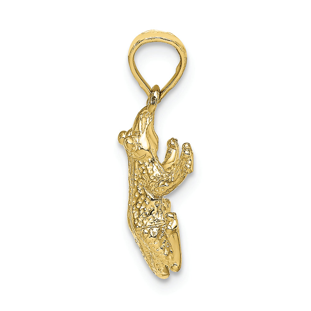 FJC Finejewelers 10k Yellow Gold Frogtop View Textured Charm
