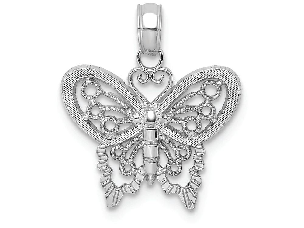 FJC Finejewelers 10k White Gold Butterfly Post Earrings