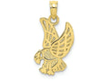 FJC Finejewelers 10k Yellow Gold Eagle Landing Flat with Head Down Wings Up Charm