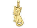 FJC Finejewelers 10k Yellow Gold 3d Cat Sitting with Bow Charm