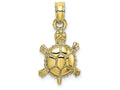 FJC Finejewelers 10k Yellow Gold 3d Land Turtle with Spiny Shell Charm