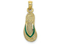 FJC Finejewelers 10k Yellow Gold Green Enamel Single Flip-flop Charm