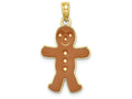 FJC Finejewelers 10k Yellow Gold 3d Gingerbread Man with Enamel Charm