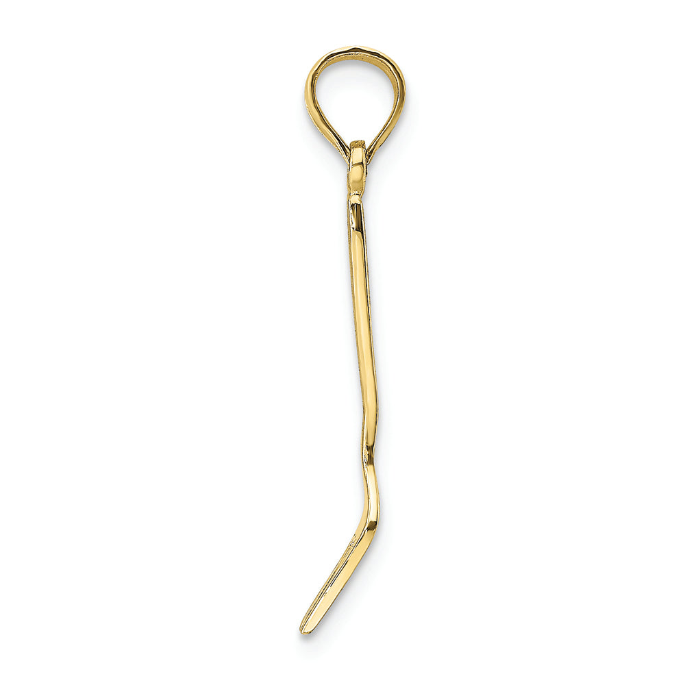 FJC Finejewelers 10k Yellow Gold 3d Table Fork with Black Enamel Charm