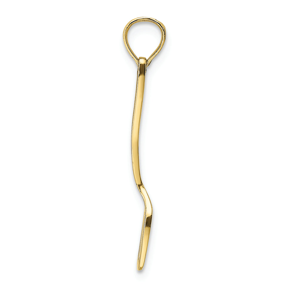 FJC Finejewelers 10k Yellow Gold 3d Spatula with Black Enamel Charm