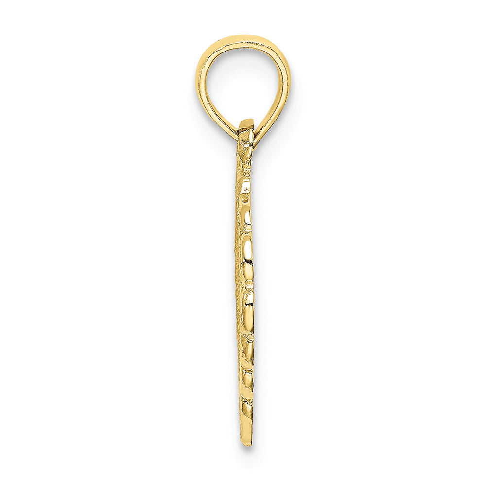 FJC Finejewelers 10k Yellow Gold Heart with Lace Trim Charm