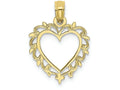 FJC Finejewelers 10k Yellow Gold Heart with Lace Trim Charm