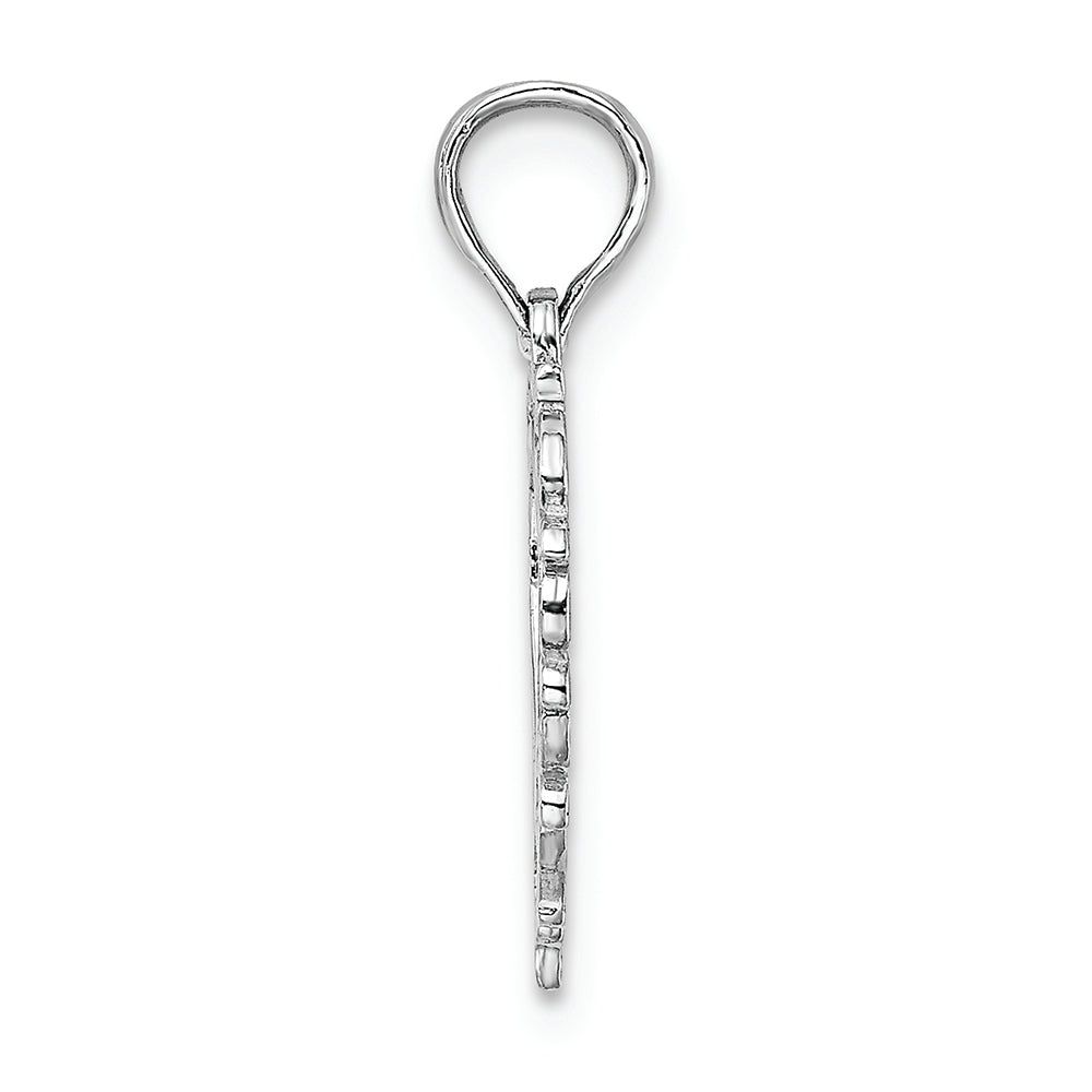 FJC Finejewelers 10k White Gold Heart with Lace Trim Charm