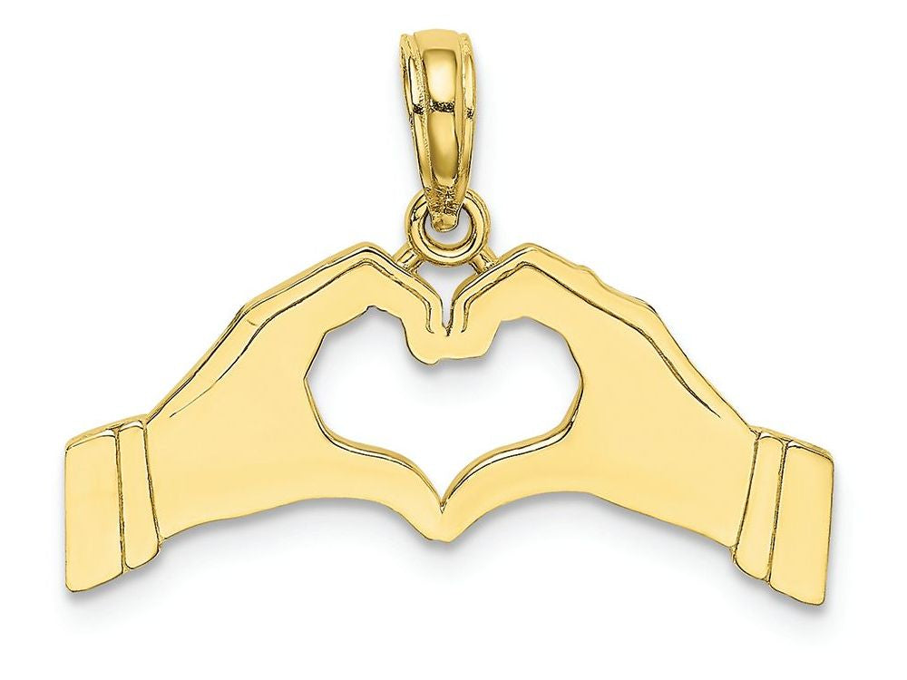 FJC Finejewelers 10k Yellow Gold Hands Forming A Heartlove Charm