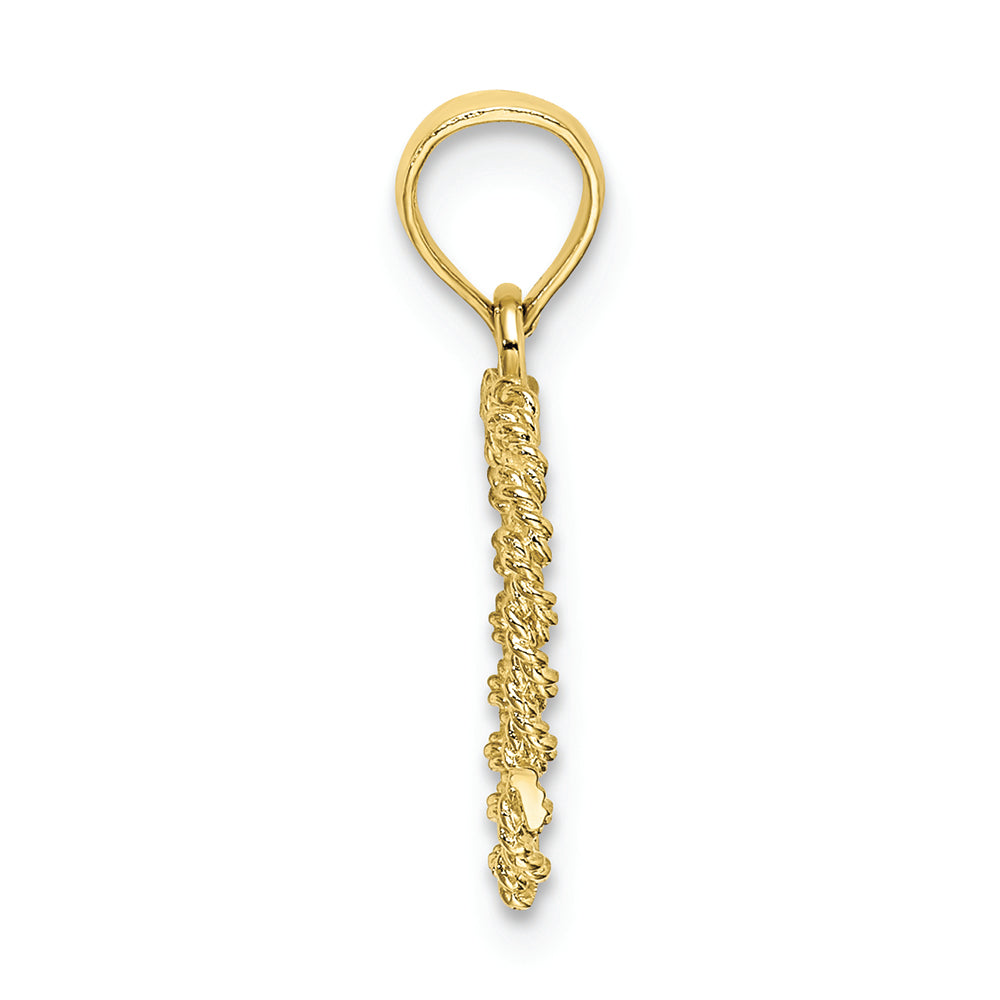 FJC Finejewelers 10k Yellow Gold 3d Rope Heart Charmcut-out