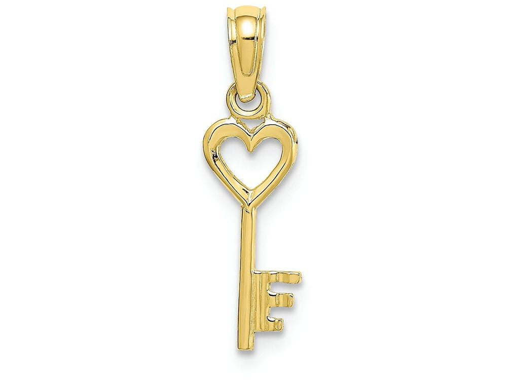 FJC Finejewelers 10k Yellow Gold Key with Heart Top Charm