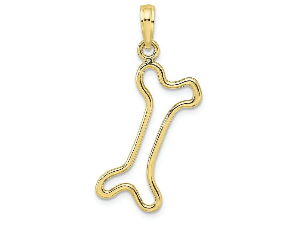 FJC Finejewelers 10k Yellow Gold Dog Bone Charmcut-out