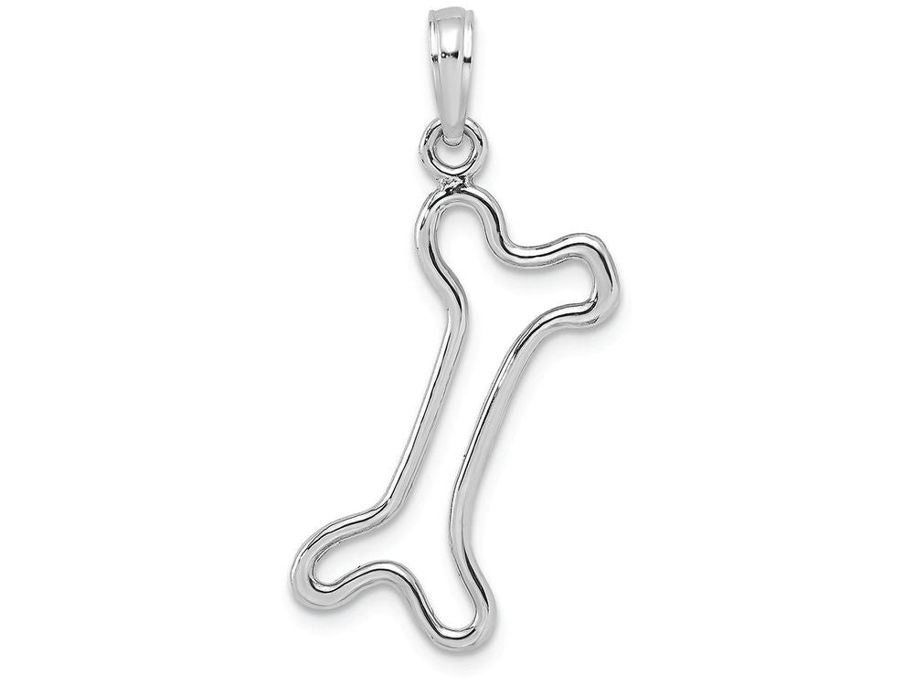 FJC Finejewelers 10k White Gold Dog Bone Charmcut-out