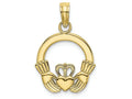 FJC Finejewelers 10k Yellow Gold Round Claddagh Charm Polish Textured