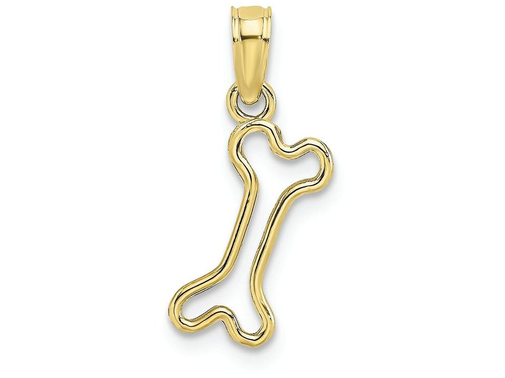 FJC Finejewelers 10k Yellow Gold Mini Dog Bone Charmcut-out