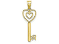 FJC Finejewelers 10k Yellow Gold Heart Key Sweet 16 Charm