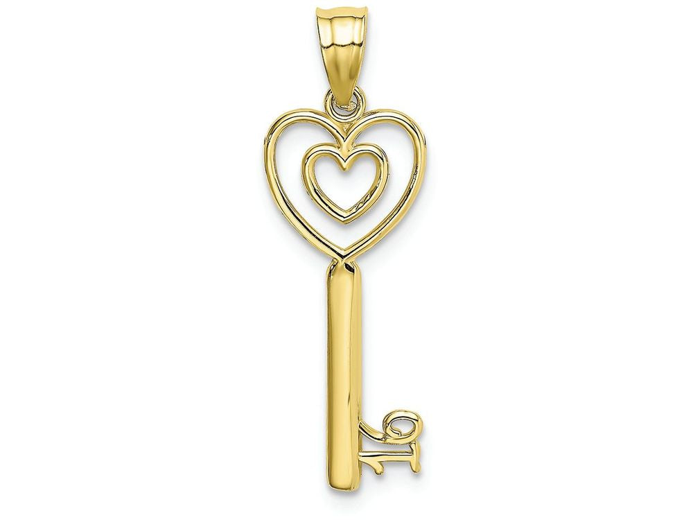 FJC Finejewelers 10k Yellow Gold Heart Key Sweet 16 Charm