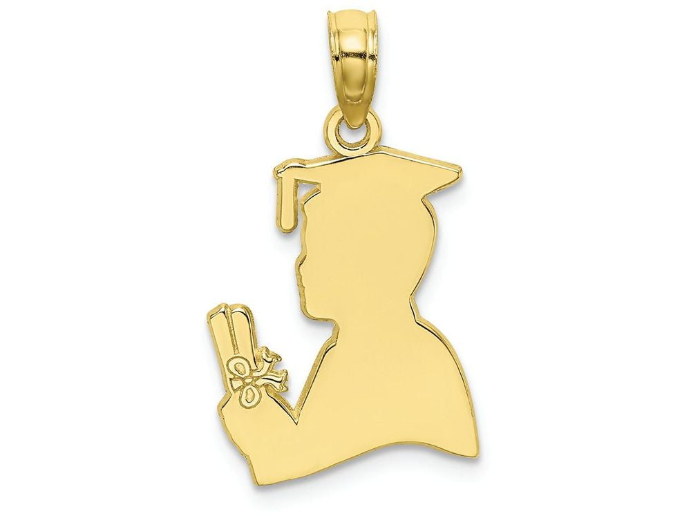 FJC Finejewelers 10k Yellow Gold Male Graduation Profile with Diploma - Charm