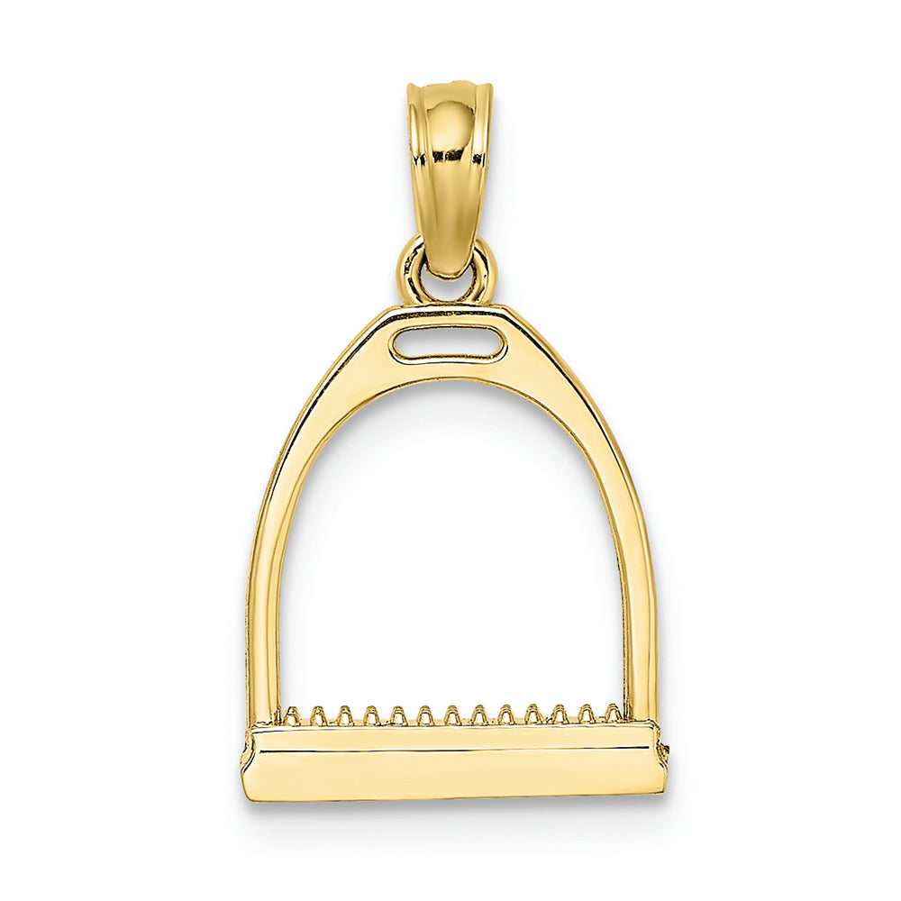 FJC Finejewelers 10k Yellow Gold 3d Small Horse Stirrup Charm