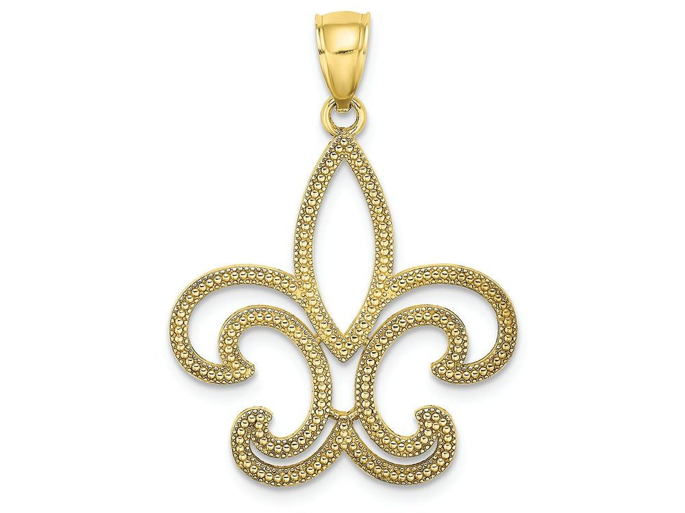FJC Finejewelers 10k Yellow Gold Fleur-de-lis Charmcut-out
