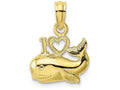 FJC Finejewelers 10k Yellow Gold I Heart Whale Charm