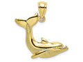 FJC Finejewelers 10k Yellow Gold Dolphin-tail Up Polish Textured Charm