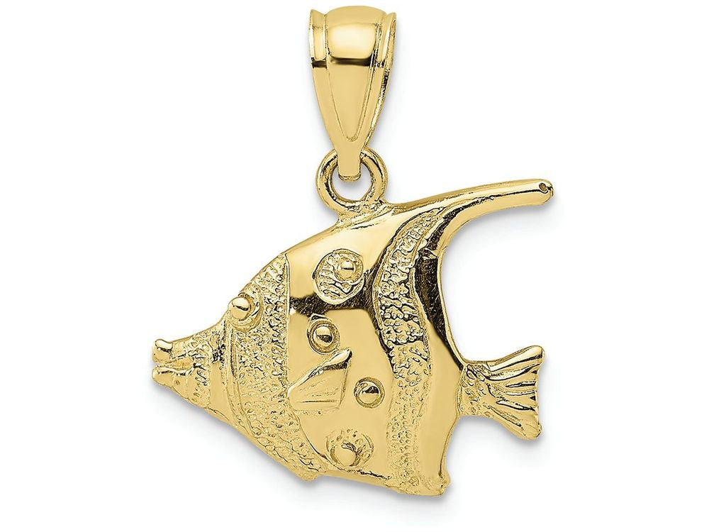 FJC Finejewelers 10k Yellow Gold Fish Polish Engraved Charm