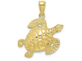 FJC Finejewelers 10k Yellow Gold Sea Turtle Polish Charm