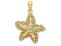 FJC Finejewelers 10k Yellow Gold Starfish Polish Filigree Charm