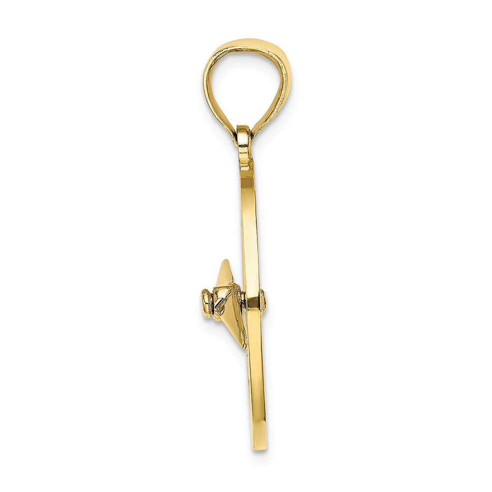 FJC Finejewelers 10k Yellow Gold Nautical Compass with Moveable Needle Charm