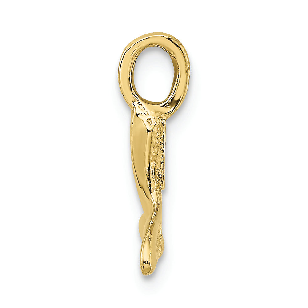 FJC Finejewelers 10k Yellow Gold Mini Whale Tail Polish Fixed Bail Charm