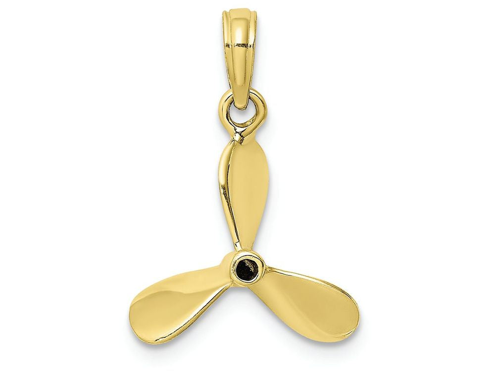 FJC Finejewelers 10k Yellow Gold 3d Propeller with 3 Blades Charm