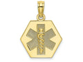 FJC Finejewelers 10k Yellow Gold Caduceus Medical Disc Engraveable Charm