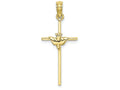 FJC Finejewelers 10k Yellow Gold Dove On Stick Cross Charm