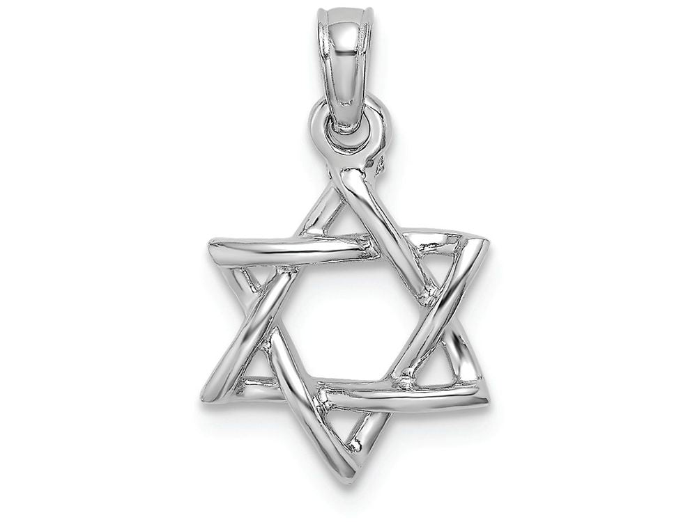 FJC Finejewelers 10k White Gold 3d Star Of David Jewish Charm