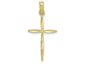 FJC Finejewelers 10k Yellow Gold Bright Cut Stick Cross with Tapered Ends Charm
