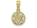 FJC Finejewelers 10k Yellow Gold Star Of David In Circle Engraved - Jewish Charm