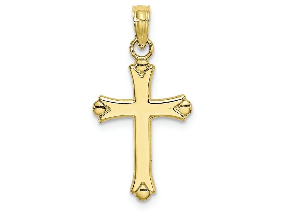 FJC Finejewelers 10k Yellow Gold Cross with Teradrop Tips Polish Charm
