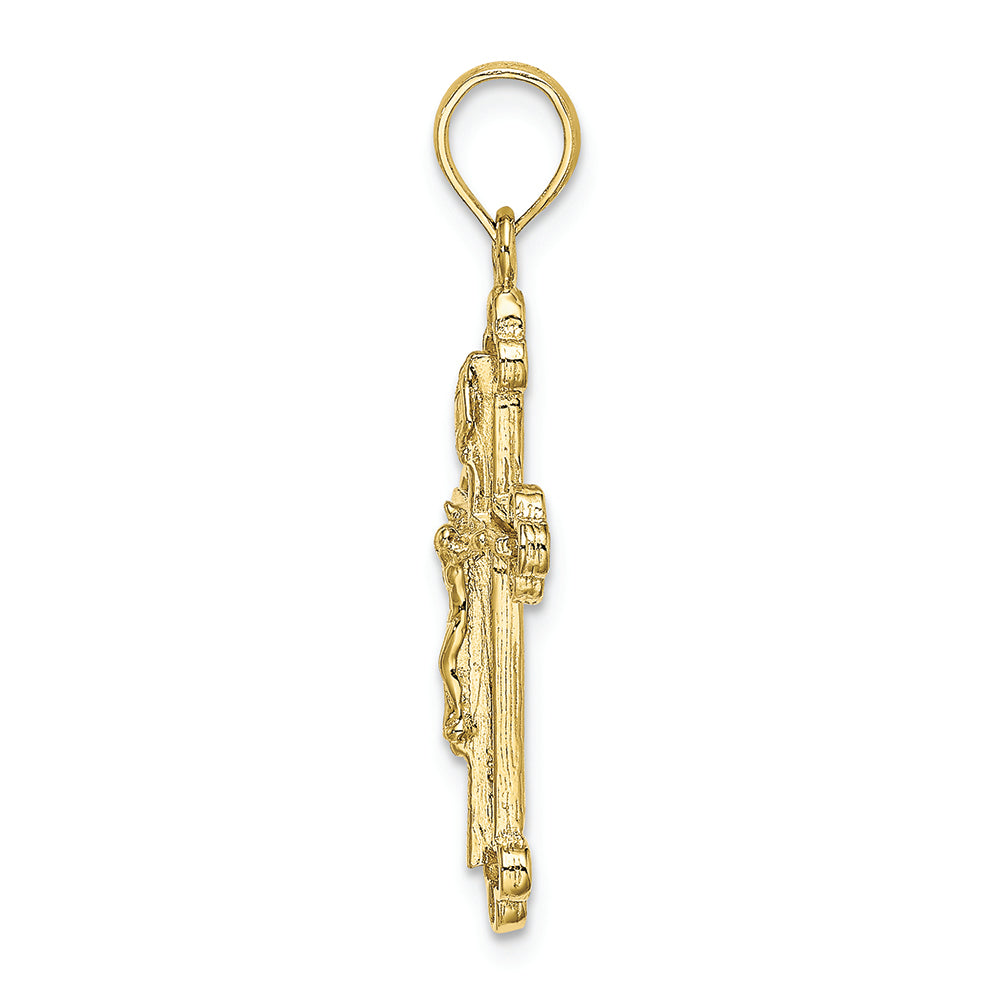 FJC Finejewelers 10k Yellow Gold Crucifix with Spade Tipsnarrow Charm