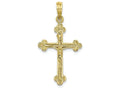 FJC Finejewelers 10k Yellow Gold Crucifix with Spade Tipsnarrow Charm
