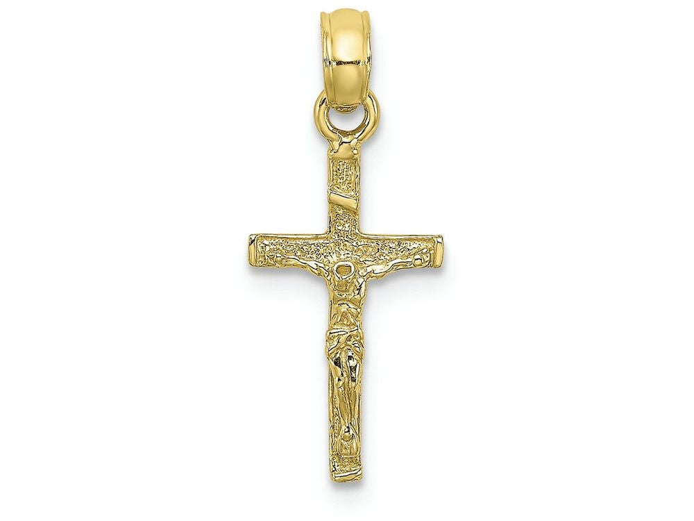 FJC Finejewelers 10k Yellow Gold Mini Crucifix Charm + Block Cross