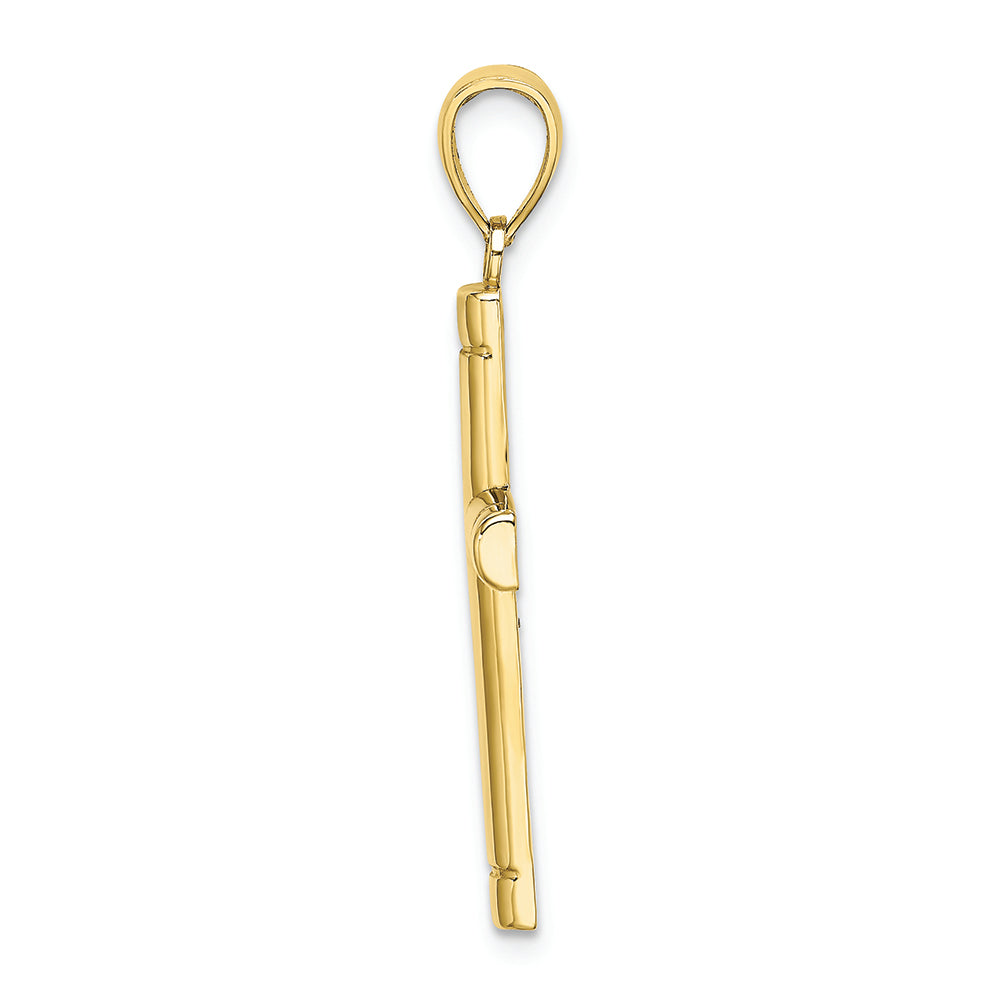 FJC Finejewelers 10k Yellow Gold Tubular Cross with Endcaps Charm