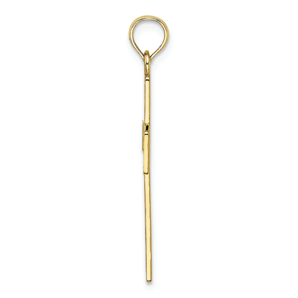 FJC Finejewelers 10k Yellow Gold Sqr Cross X Lace Center Charm