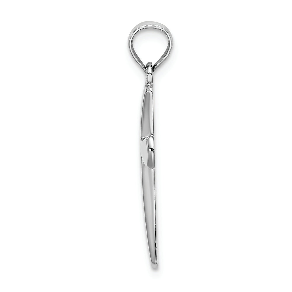 FJC Finejewelers 10k White Gold Beveled Cross with Round Tips Charm