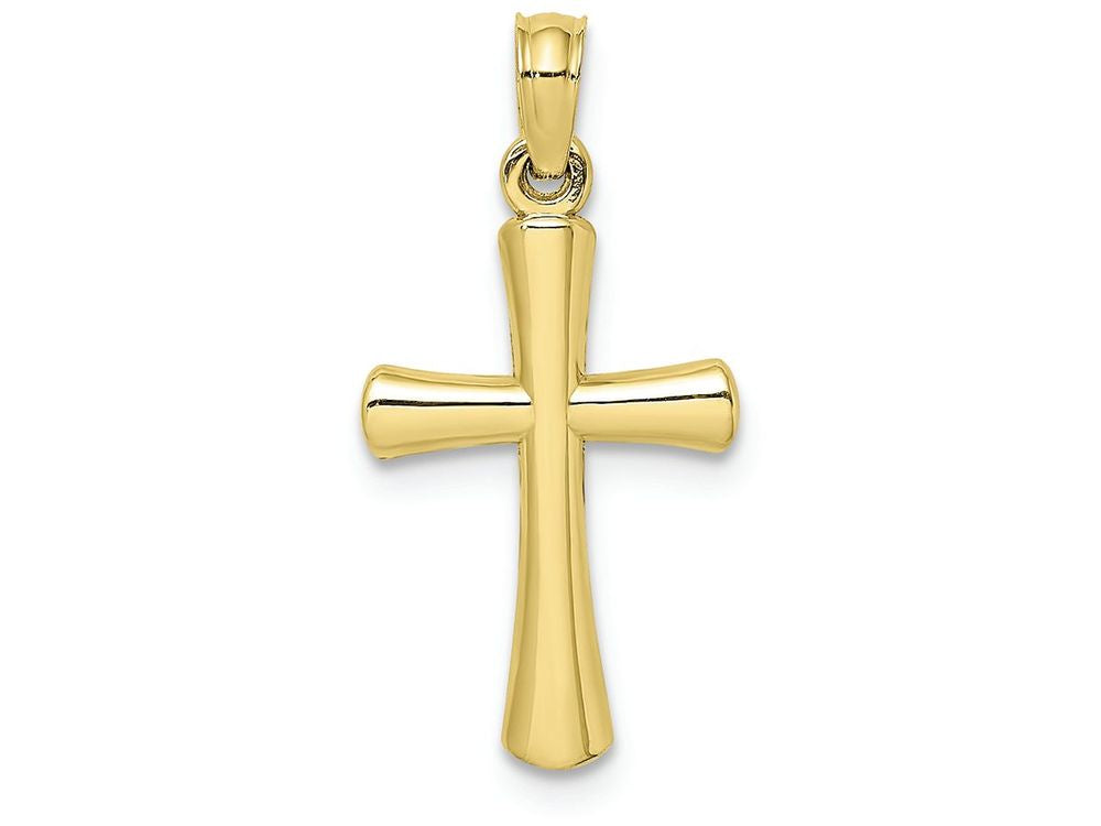 FJC Finejewelers 10k Yellow Gold Beveled Cross with Round Tips Charm